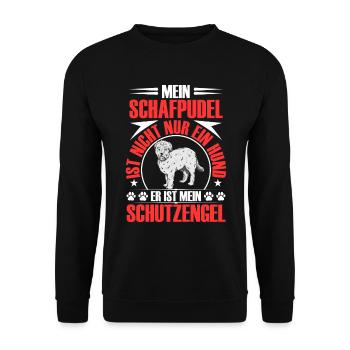 Schafpudel ist mein Schutzengel Hütepudel - Unisex Pullover - Schwarz - Vorne - Alina (178cm) & Michal (187cm)