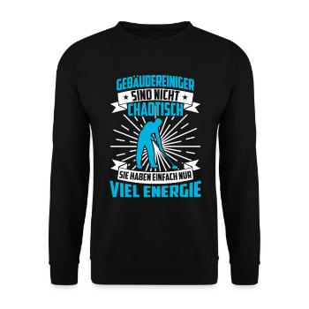 Building cleaner is not chaotic window cleaner - Unisex Sweatshirt - black - Front - Alina (178cm) & Michal (187cm)
