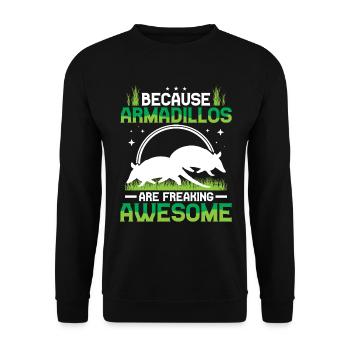 Gürteltiere sind fantastisch Riesengürteltier - Unisex Pullover - Schwarz - Vorne - Alina (178cm) & Michal (187cm)