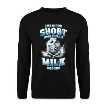 Milk allergy - Unisex Sweatshirt - black - Front - Alina (178cm) & Michal (187cm)