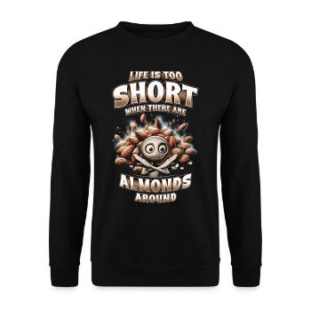 Allergie aux amandes - Sweat-shirt Unisexe - noir - Devant - Alina (178cm) & Michal (187cm)