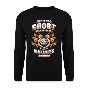 Walnut allergy - Unisex Sweatshirt - black - Front - Alina (178cm) & Michal (187cm)