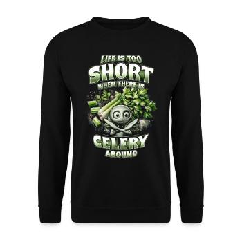 Celery allergy - Unisex Sweatshirt - black - Front - Alina (178cm) & Michal (187cm)