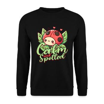 Coccinelle Entomologie Calme & Tachetée - Sweat-shirt Unisexe - noir - Devant - Alina (178cm) & Michal (187cm)