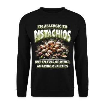 Pistachio allergy - Unisex Sweatshirt - black - Front - Alina (178cm) & Michal (187cm)