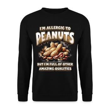 Allergie aux arachides - Sweat-shirt Unisexe - noir - Devant - Alina (178cm) & Michal (187cm)