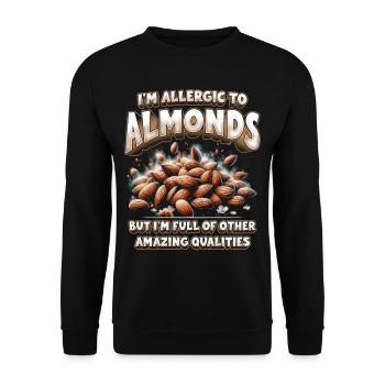Allergie aux amandes - Sweat-shirt Unisexe - noir - Devant - Alina (178cm) & Michal (187cm)