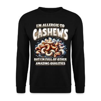 Allergie aux noix de cajou - Sweat-shirt Unisexe - noir - Devant - Alina (178cm) & Michal (187cm)