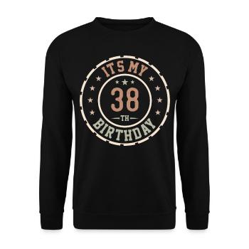 Es ist mein 38. Geburtstagsgeschenk 38 Jahre - Unisex Pullover - Schwarz - Vorne - Alina (178cm) & Michal (187cm)