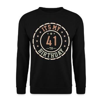 Es ist mein 41. Geburtstag 41 Jahre altes Geschenk - Unisex Pullover - Schwarz - Vorne - Alina (178cm) & Michal (187cm)