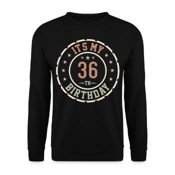 Es ist mein 36. Geburtstagsgeschenk 36 Jahre - Unisex Pullover - Schwarz - Vorne - Alina (178cm) & Michal (187cm)
