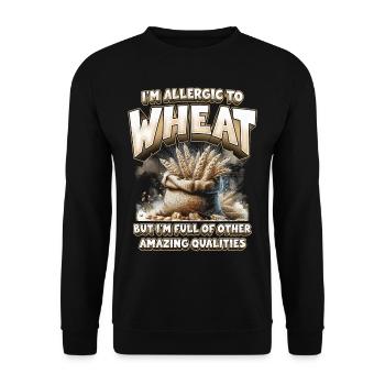 Wheat allergy - Unisex Sweatshirt - black - Front - Alina (178cm) & Michal (187cm)