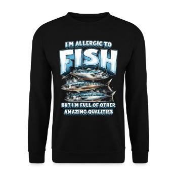 Allergie au poisson - Sweat-shirt Unisexe - noir - Devant - Alina (178cm) & Michal (187cm)