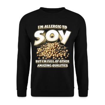 Soy allergy - Unisex Sweatshirt - black - Front - Alina (178cm) & Michal (187cm)