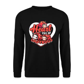 Coeur d’entomologie de coccinelle plein de coccinelles - Sweat-shirt Unisexe - noir - Devant - Alina (178cm) & Michal (187cm)