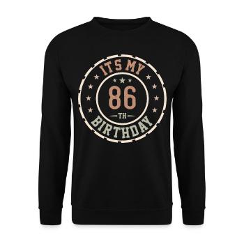 Es ist mein 86. Geburtstag 86 Jahre altes Geschenk - Unisex Pullover - Schwarz - Vorne - Alina (178cm) & Michal (187cm)