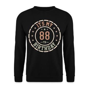 Es ist mein 88. Geburtstagsgeschenk 88 Jahre - Unisex Pullover - Schwarz - Vorne - Alina (178cm) & Michal (187cm)
