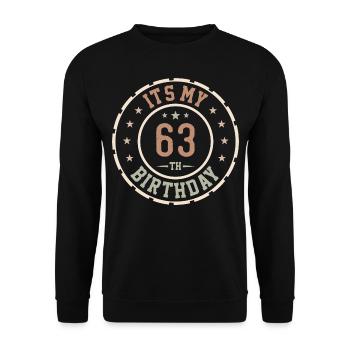 Es ist mein 63. Geburtstagsgeschenk 63 Jahre - Unisex Pullover - Schwarz - Vorne - Alina (178cm) & Michal (187cm)