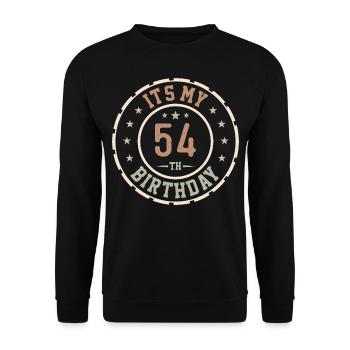 Es ist mein 54. Geburtstag 54 Jahre altes Geschenk - Unisex Pullover - Schwarz - Vorne - Alina (178cm) & Michal (187cm)