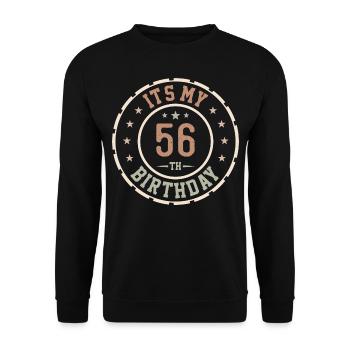 Es ist mein 56. Geburtstag Geschenk zum 56. Geburtstag - Unisex Pullover - Schwarz - Vorne - Alina (178cm) & Michal (187cm)