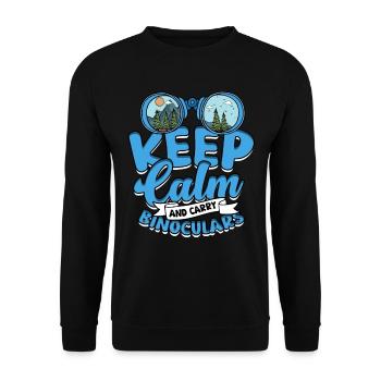 Observation des oiseaux : restez calme et emportez des jumelles - Sweat-shirt Unisexe - noir - Devant - Alina (178cm) & Michal (187cm)