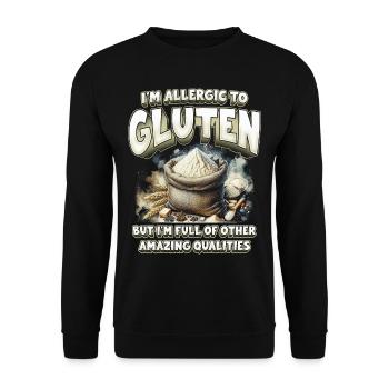 Allergie au gluten Intolérance au gluten - Sweat-shirt Unisexe - noir - Devant - Alina (178cm) & Michal (187cm)