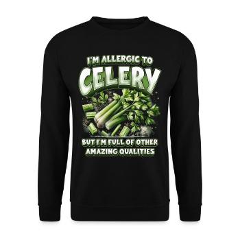 Celery allergy - Unisex Sweatshirt - black - Front - Alina (178cm) & Michal (187cm)