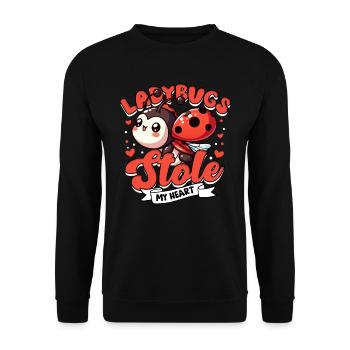 Coccinelle Entomologie Les coccinelles ont volé mon cœur - Sweat-shirt Unisexe - noir - Devant - Alina (178cm) & Michal (187cm)