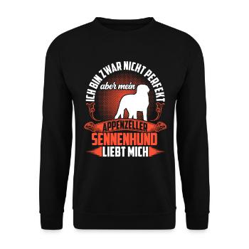 Sennenhund nicht perfekt Appenzeller Sennenhund - Unisex Pullover - Schwarz - Vorne - Alina (178cm) & Michal (187cm)