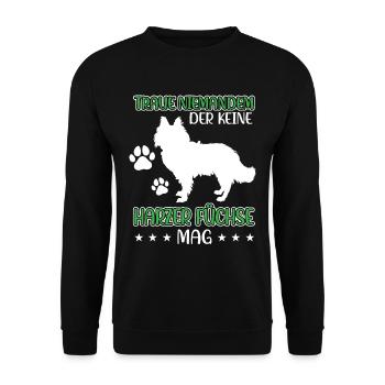 Harz fox do not trust Old German Herding Dog - Unisex Sweatshirt - black - Front - Alina (178cm) & Michal (187cm)