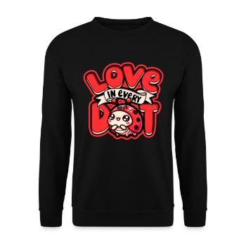 Coccinelle Entomologie L’amour dans chaque point - Sweat-shirt Unisexe - noir - Devant - Alina (178cm) & Michal (187cm)
