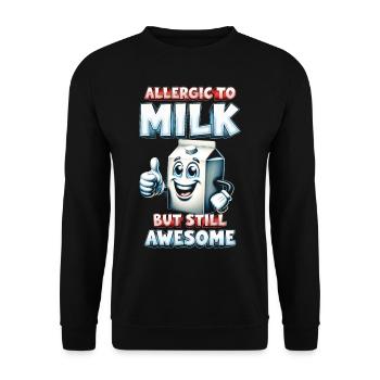 Allergie au lait - Sweat-shirt Unisexe - noir - Devant - Alina (178cm) & Michal (187cm)