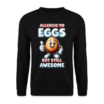 Eiallergie allergique aux œufs mais toujours géniale - Sweat-shirt Unisexe - noir - Devant - Alina (178cm) & Michal (187cm)