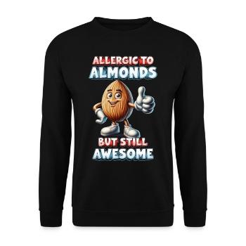Allergie aux amandes Allerigic à l’amande - Sweat-shirt Unisexe - noir - Devant - Alina (178cm) & Michal (187cm)
