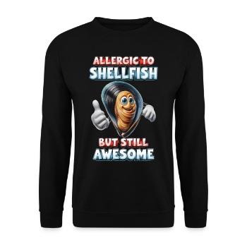 Seafood Allergy Allerigic To Shellfish - Unisex Sweatshirt - black - Front - Alina (178cm) & Michal (187cm)