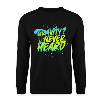 Paragliding Paraglider Gravity? Never Heard - Unisex Sweatshirt - black - Front - Alina (178cm) & Michal (187cm)