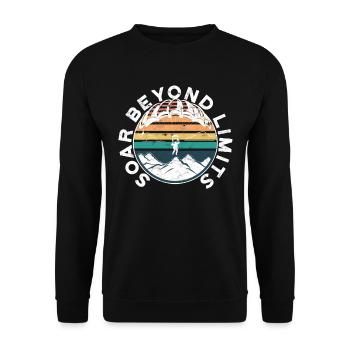Paragliding Paraglider Soar Beyond Limits - Unisex Pullover - Schwarz - Vorne - Alina (178cm) & Michal (187cm)