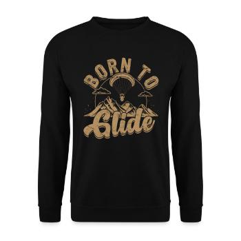 Paragliding Paraglider Gleiter Born To Glide - Unisex Pullover - Schwarz - Vorne - Alina (178cm) & Michal (187cm)