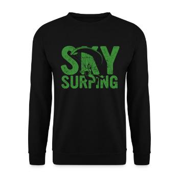 Paragliding Paraglider Gleiter Sky Surfing - Unisex Pullover - Schwarz - Vorne - Alina (178cm) & Michal (187cm)