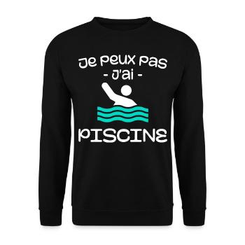Ich kann kein Schwimmbad haben - Unisex Pullover - Schwarz - Vorne - Alina (178cm) & Michal (187cm)