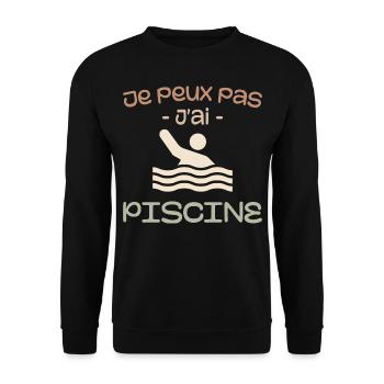 Ich kann kein Schwimmbad haben - Unisex Pullover - Schwarz - Vorne - Alina (178cm) & Michal (187cm)