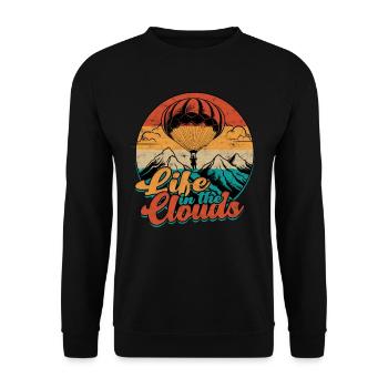 Paragliding Paraglider Gleiter Life In The Clouds - Unisex Pullover - Schwarz - Vorne - Alina (178cm) & Michal (187cm)