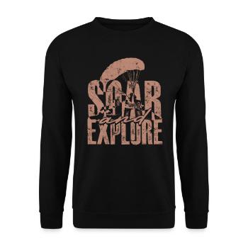 Paragliding Paraglider Gleiter Soar And Explore - Unisex Pullover - Schwarz - Vorne - Alina (178cm) & Michal (187cm)