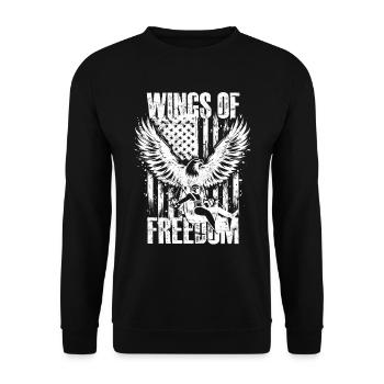 Paragliding Paraglider Gleiter Wings Of Freedom - Unisex Pullover - Schwarz - Vorne - Alina (178cm) & Michal (187cm)