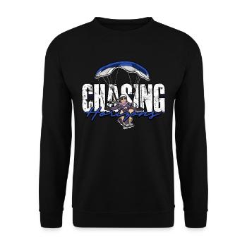 Paragliding Paraglider Gleiter Chasing Horizons - Unisex Pullover - Schwarz - Vorne - Alina (178cm) & Michal (187cm)