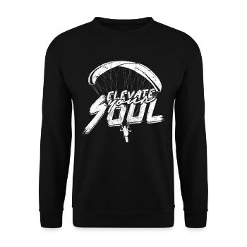 Paragliding Paraglider Gleiter Elevate Your Soul - Unisex Pullover - Schwarz - Vorne - Alina (178cm) & Michal (187cm)