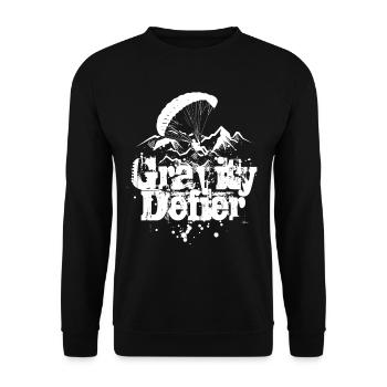 Paragliding Paraglider Gleiter Gravity Defier - Unisex Pullover - Schwarz - Vorne - Alina (178cm) & Michal (187cm)