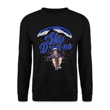 Paragliding Paraglider Gleiter Sky Dreams - Unisex Pullover - Schwarz - Vorne - Alina (178cm) & Michal (187cm)