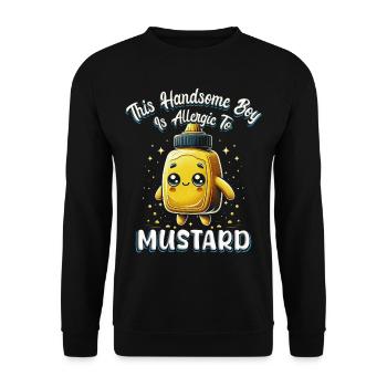 Mustard Allergy Allergic To Mustard - Unisex Sweatshirt - black - Front - Alina (178cm) & Michal (187cm)