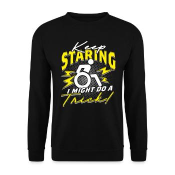 Wheelchair users Wheelchair users Keep Staring - Unisex Sweatshirt - black - Front - Alina (178cm) & Michal (187cm)